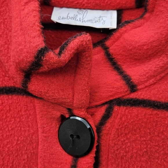 Vintage Embellish Red and Black window pane Coat. - Picture 6 of 6
